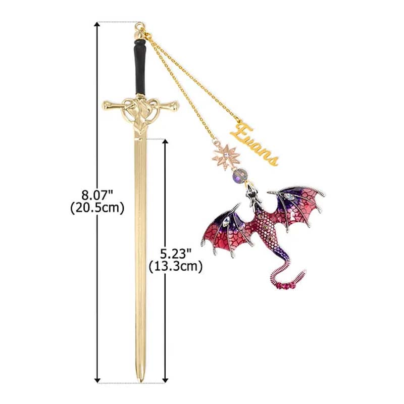 π Your Name on a Fantasy Dragon Sword Bookmark!