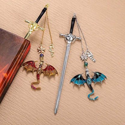 🐉 Your Name on a Fantasy Dragon Sword Bookmark!