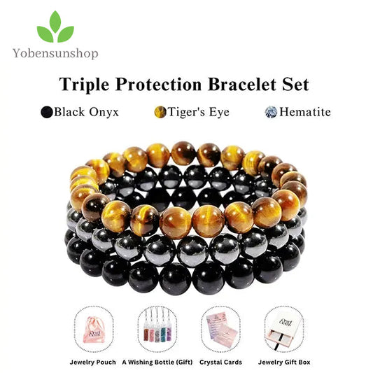🛡️ Triple Protection Bracelet – Energy, Balance & Inner Strength