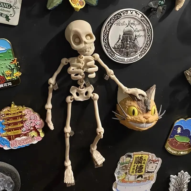 🎃 3D Printed Vintage Skeleton Magnetic Figurine